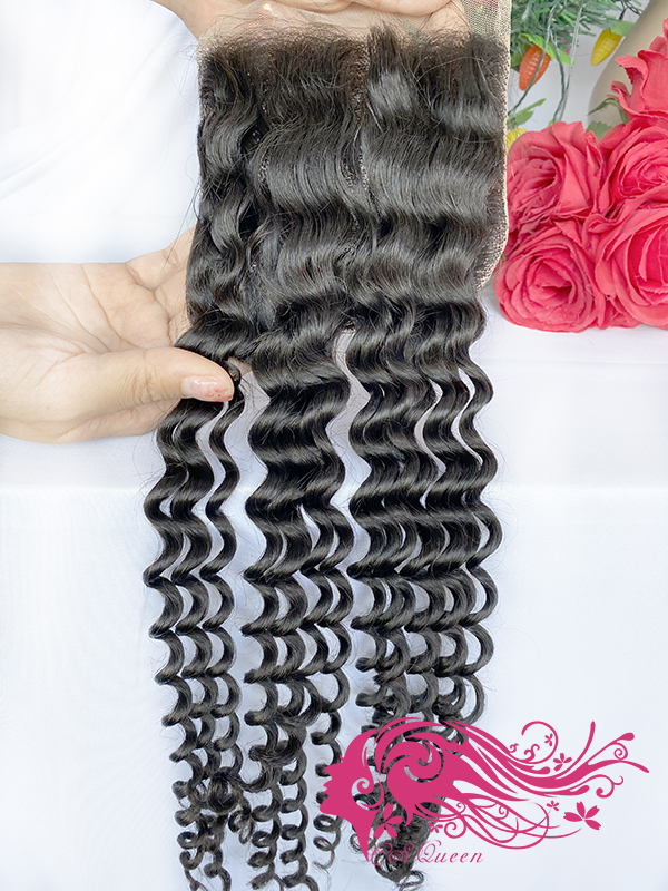 Csqueen Raw Burmese Curly Raw hair 6*6 HD Lace Closure 100% Unprocessed Hair